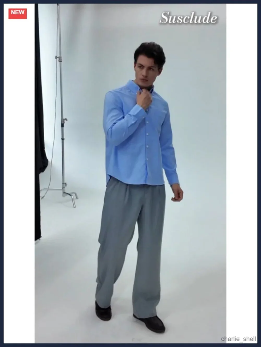 Men's Pleated Wide Leg Dress Pants Adjustable Waist Casual Trousers